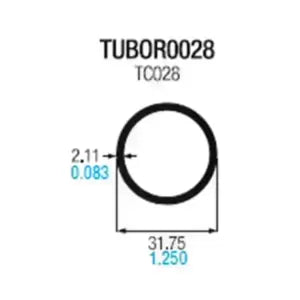 TUBO ALUMINIO CIRCULAR 1-1/4 PESADO MATE - TC028 - TCCM10M