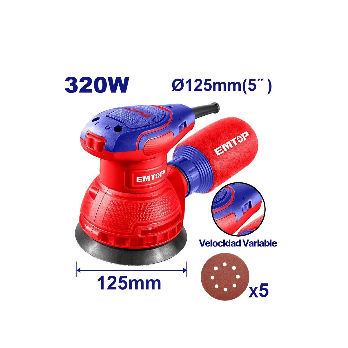 EMTOP LIJADORA ROTO ORBITAL 320W ULFSR23206