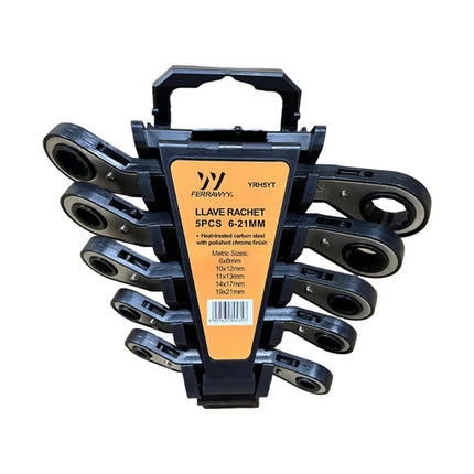 FERRAWY LLAVE RACHET 5PCS 6-21MM YRH5YT