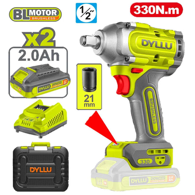 DYLLU LLAVE DE IMPACTO INALAMBRICA 20V 330N.M UDTCD1B33