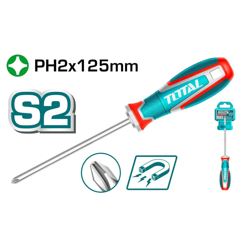 TOTAL DESTORNILLADOR PHILLIPS S2 CON PUNTA MAGNETICA   TSDPH2125