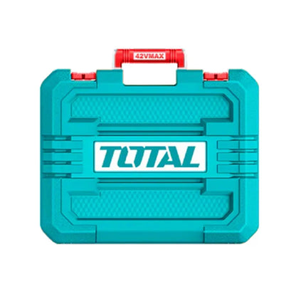 TOTAL LLAVE DE IMPACTO INALAMBRICA 1/2" 42V 600NM, 2 BATERIAS, CARGADOR, COPAS, PUNTA DESTORNILLADOR  Y ADAPTADOR INDUSTRIAL UTIWLI42602