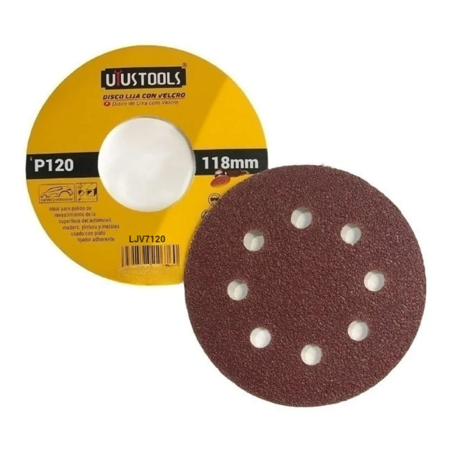 UYUSTOOLS DISCO LIJA CON VELCRO 9'' GRANO 120 LJV9120