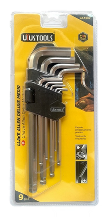 UYUSTOOLS  JUEGO LLAVES ALLEN DELUXE CORTO  9 PIEZAS  YAA902