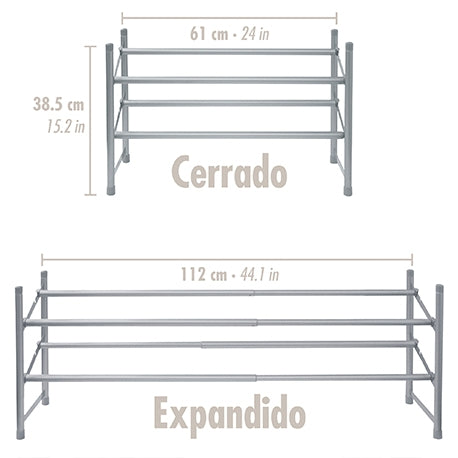 ZAPATERO DE PISO EXPANDIBLE 18261 METALIZADO